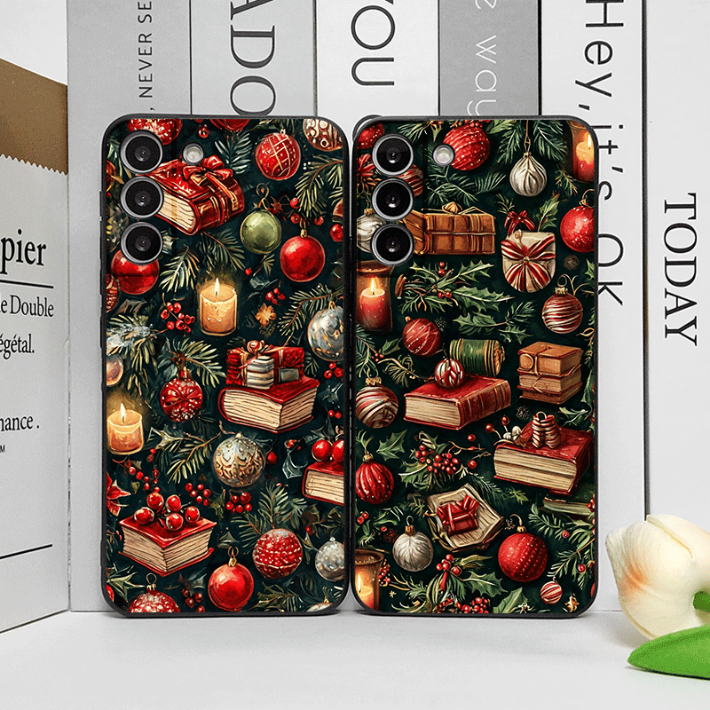 Bookshelf - Kerstversiering Boekenplank Boek Print Telefoonhoesje voor