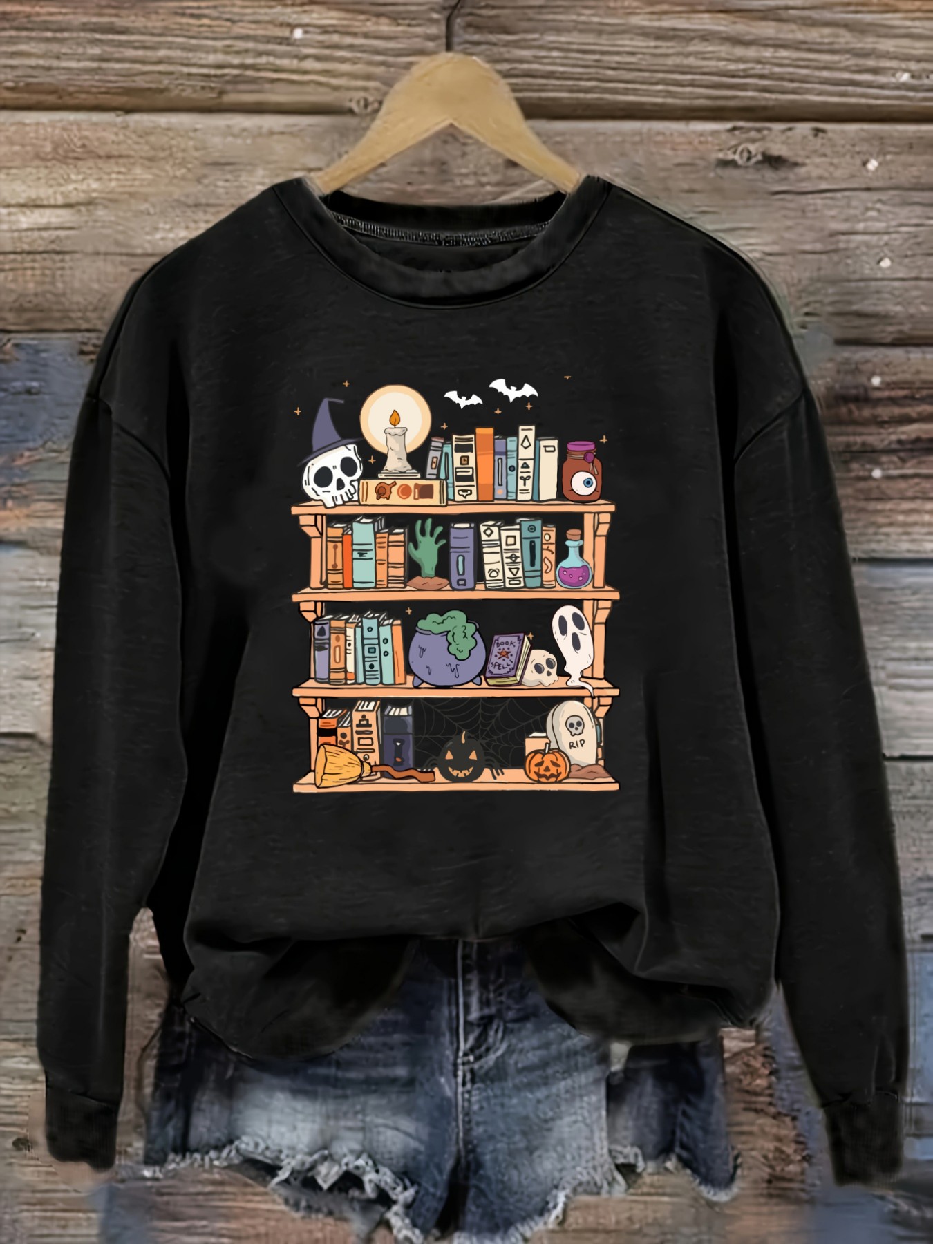 Bookshelf - Dames Casual T-shirt met lange mouwen