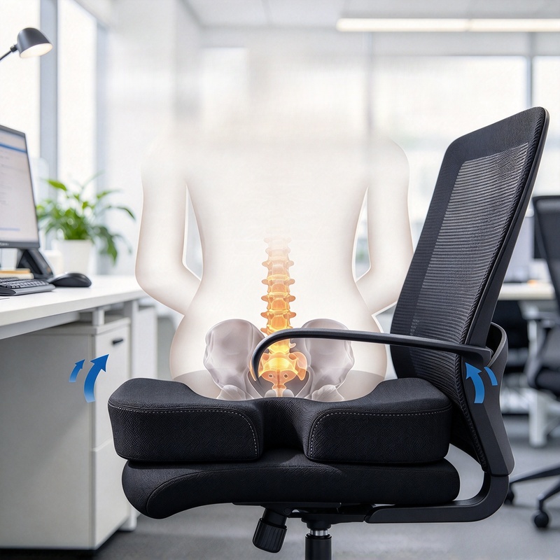 U-vormig zitkussen van traagsc - Office Chair Cushion recensie en prijs